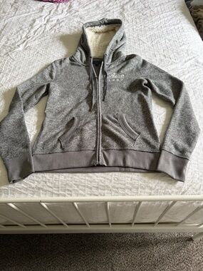 Aeropostale Gray Hoodie with Cream Sherpa Lining